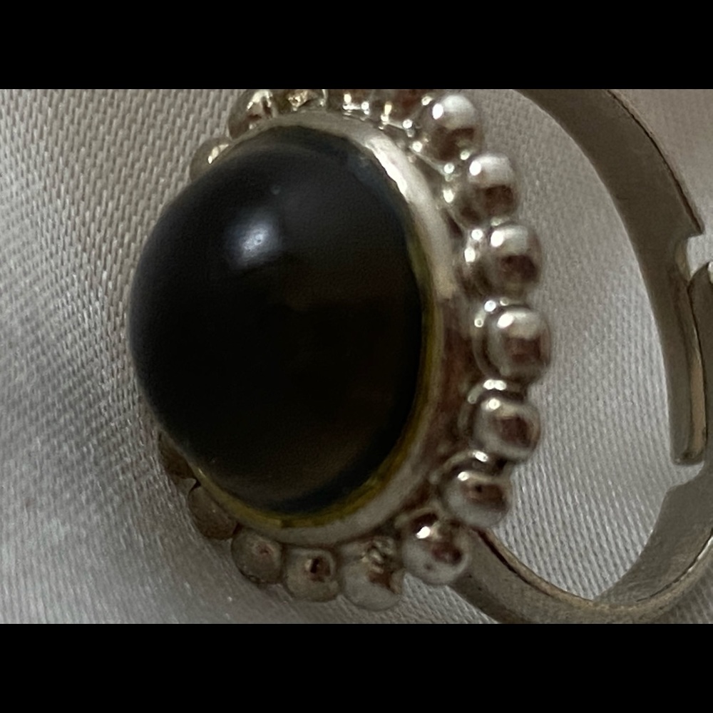 Silver Ring & Translucent Dark Green Center Stone - image 6